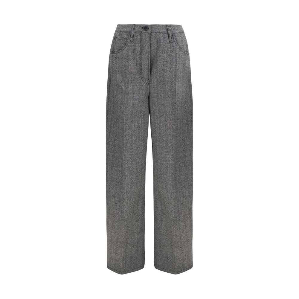 Prada Gray Wool Oves Aries Casual Women's Pants