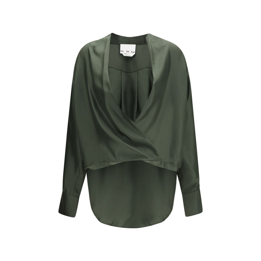 SA SU PHI Bicolor Silk Women's Blouse