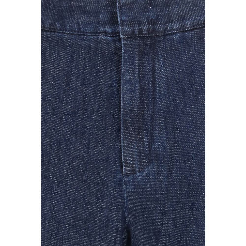 SA SU PHI Blue Cotton Flared Women's Jeans