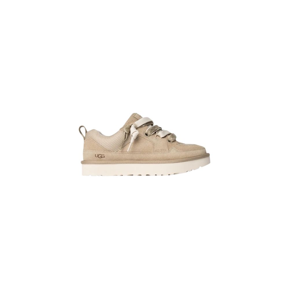 UGG Beige Suede Leather Chunky Women's Sneakers