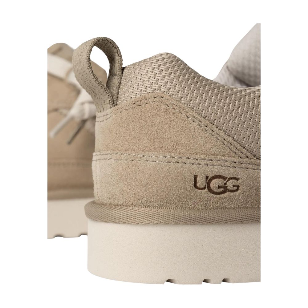 UGG Beige Suede Leather Chunky Women's Sneakers