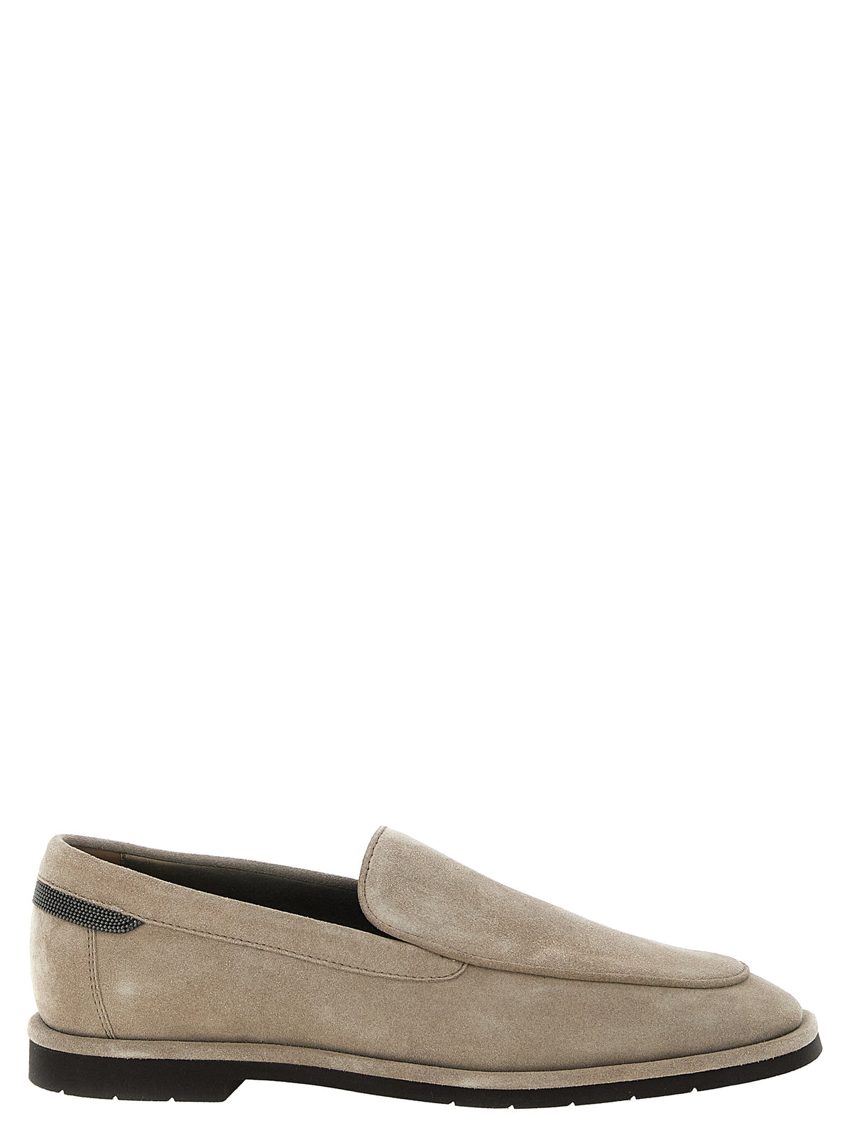 Brunello Cucinelli Beige Calfskin Slip-On Women's Loafers