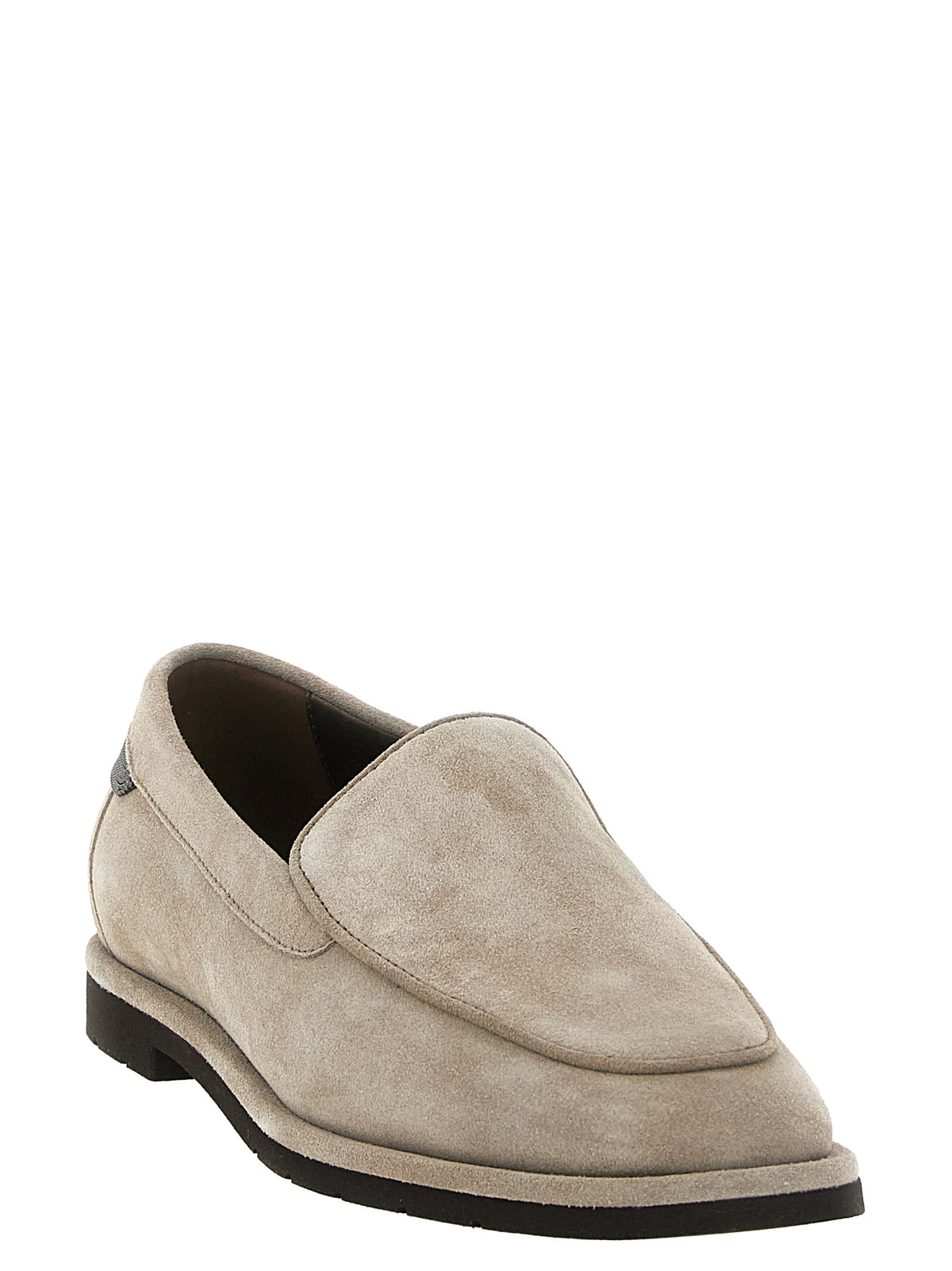 Brunello Cucinelli Beige Calfskin Slip-On Women's Loafers