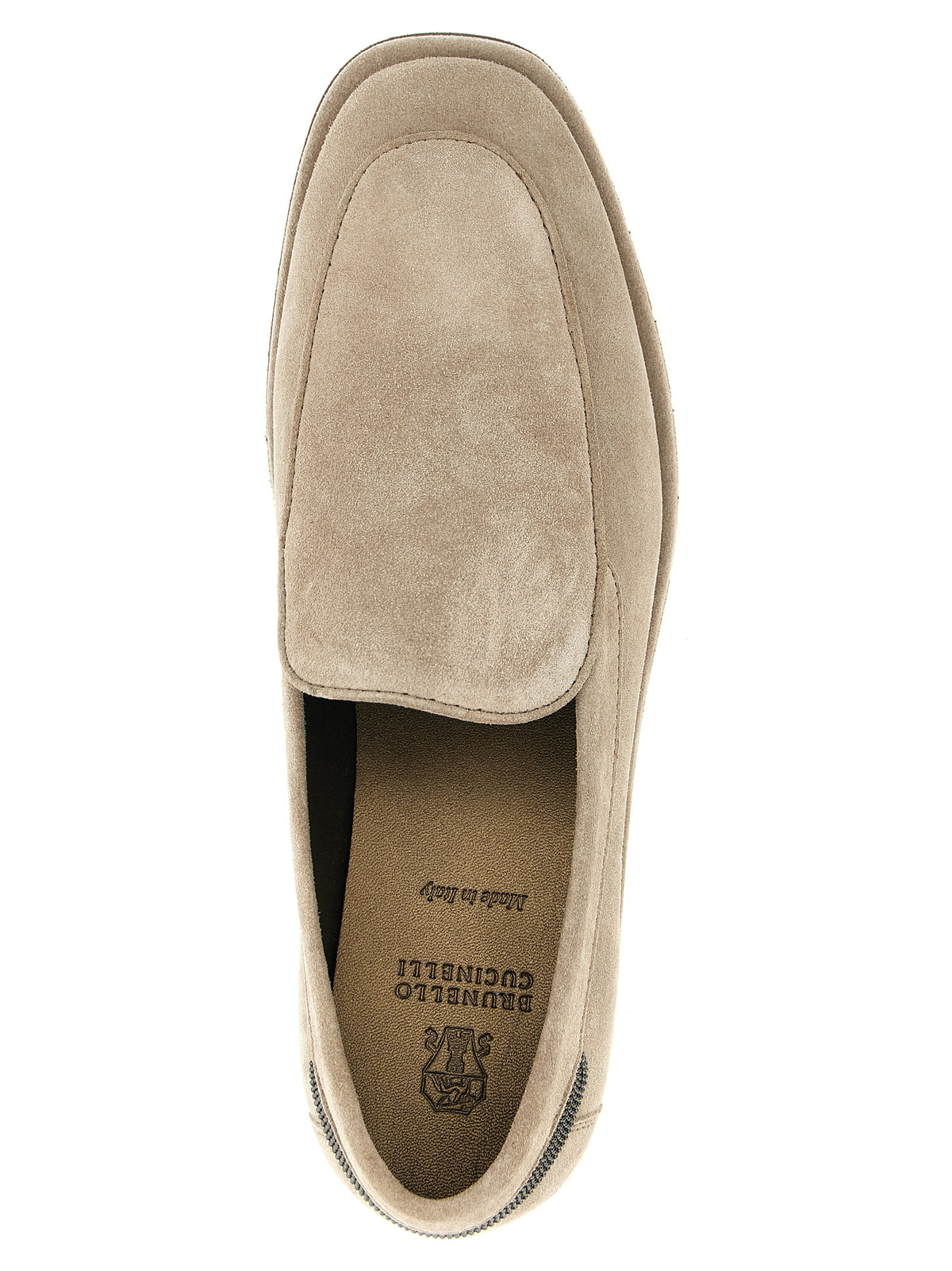 Brunello Cucinelli Beige Calfskin Slip-On Women's Loafers
