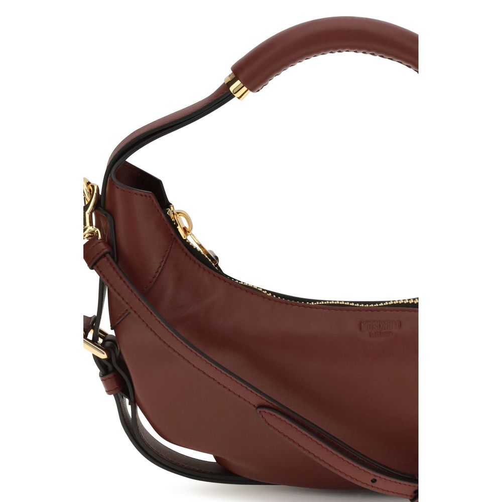 Moschino Bordeaux Calf Leather Bos Taurus Shoulder Women's Bag