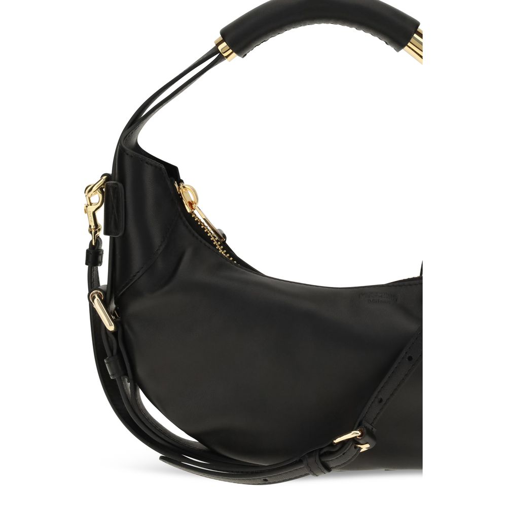 Moschino Black Calf Leather Bos Taurus Shoulder Women's Bag