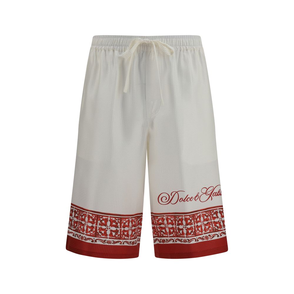 Dolce & Gabbana Multicolor Silk Bermuda Men's Shorts