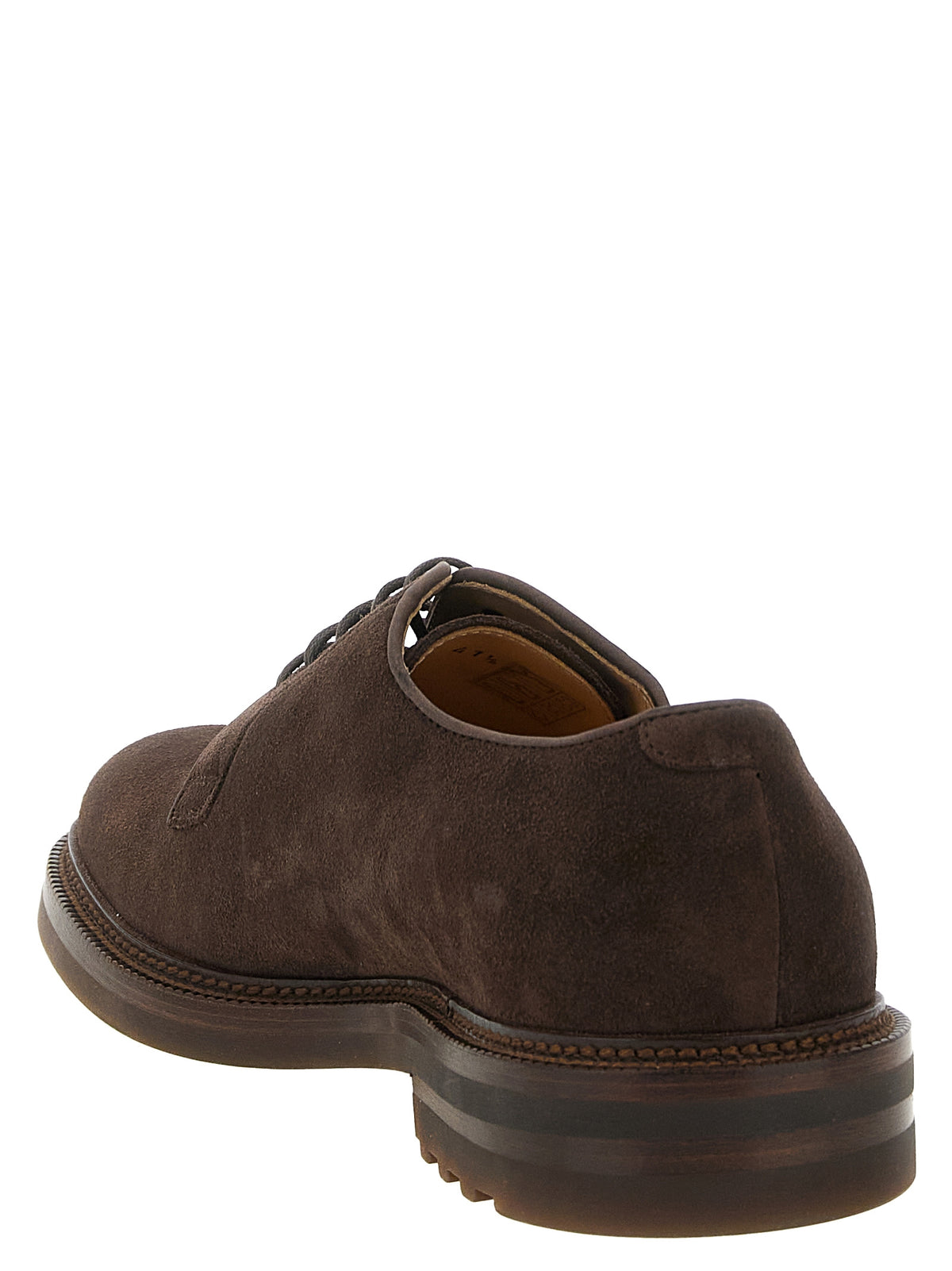 Brunello Cucinelli Brown Calfskin Oxfords And Men's Derbies