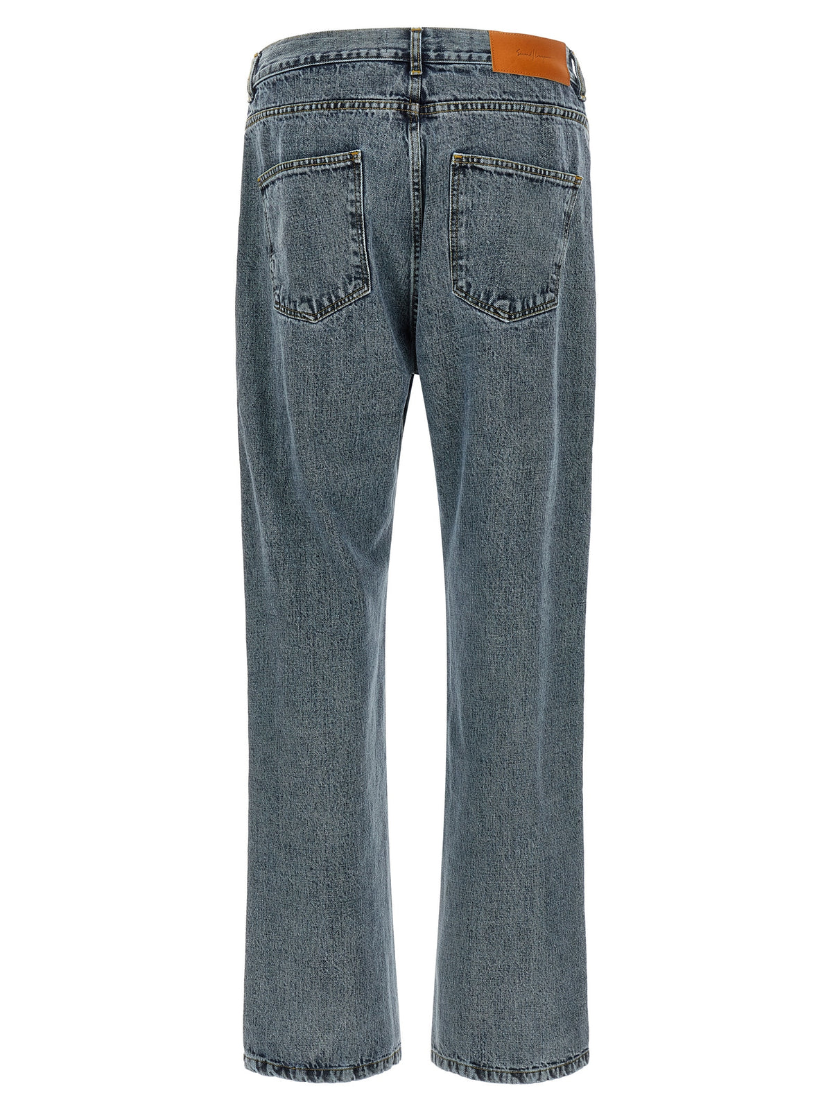 SECOND/LAYER Gray Cotton Relaxed Fit Men's Jeans