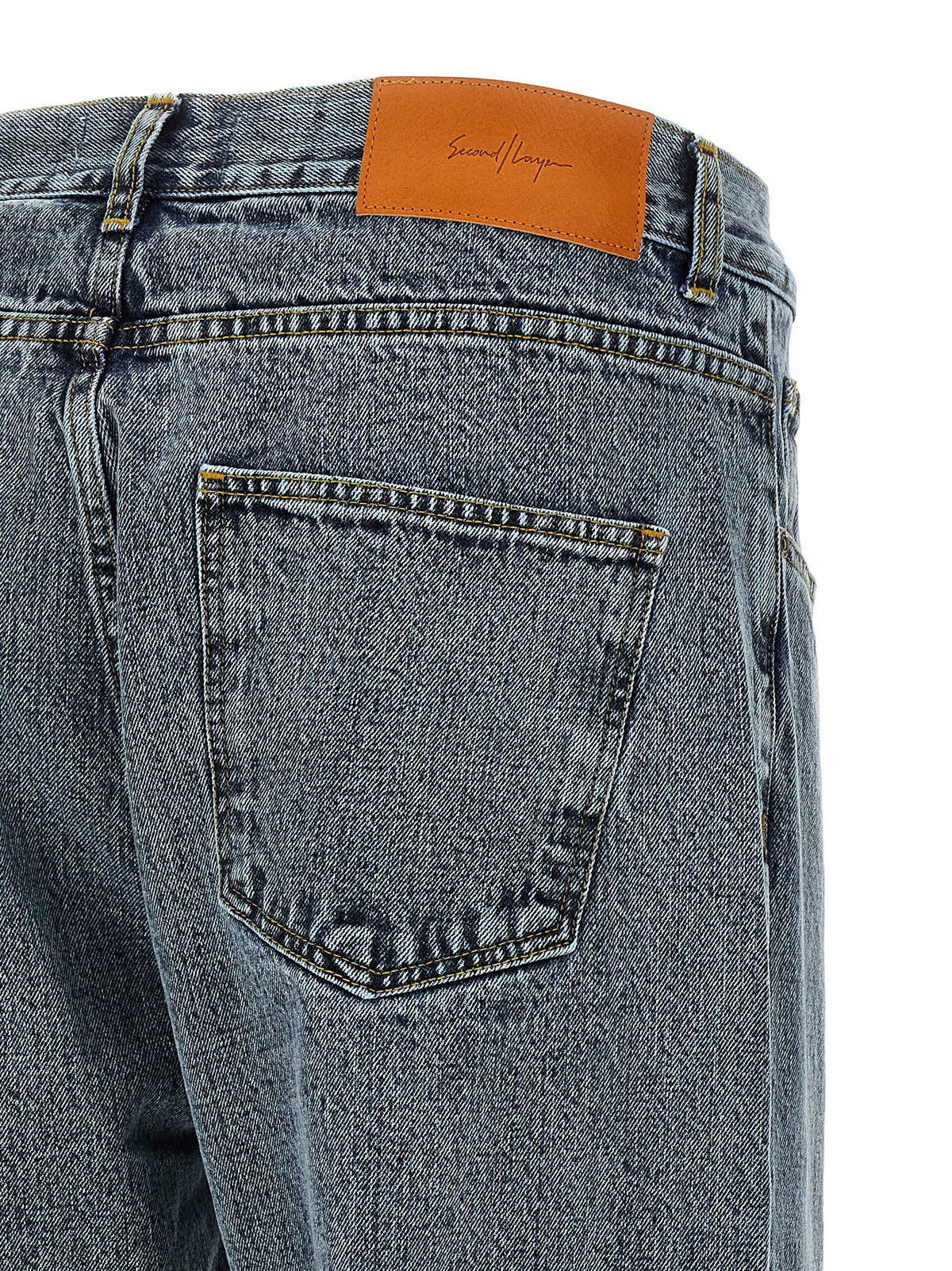 SECOND/LAYER Gray Cotton Relaxed Fit Men's Jeans