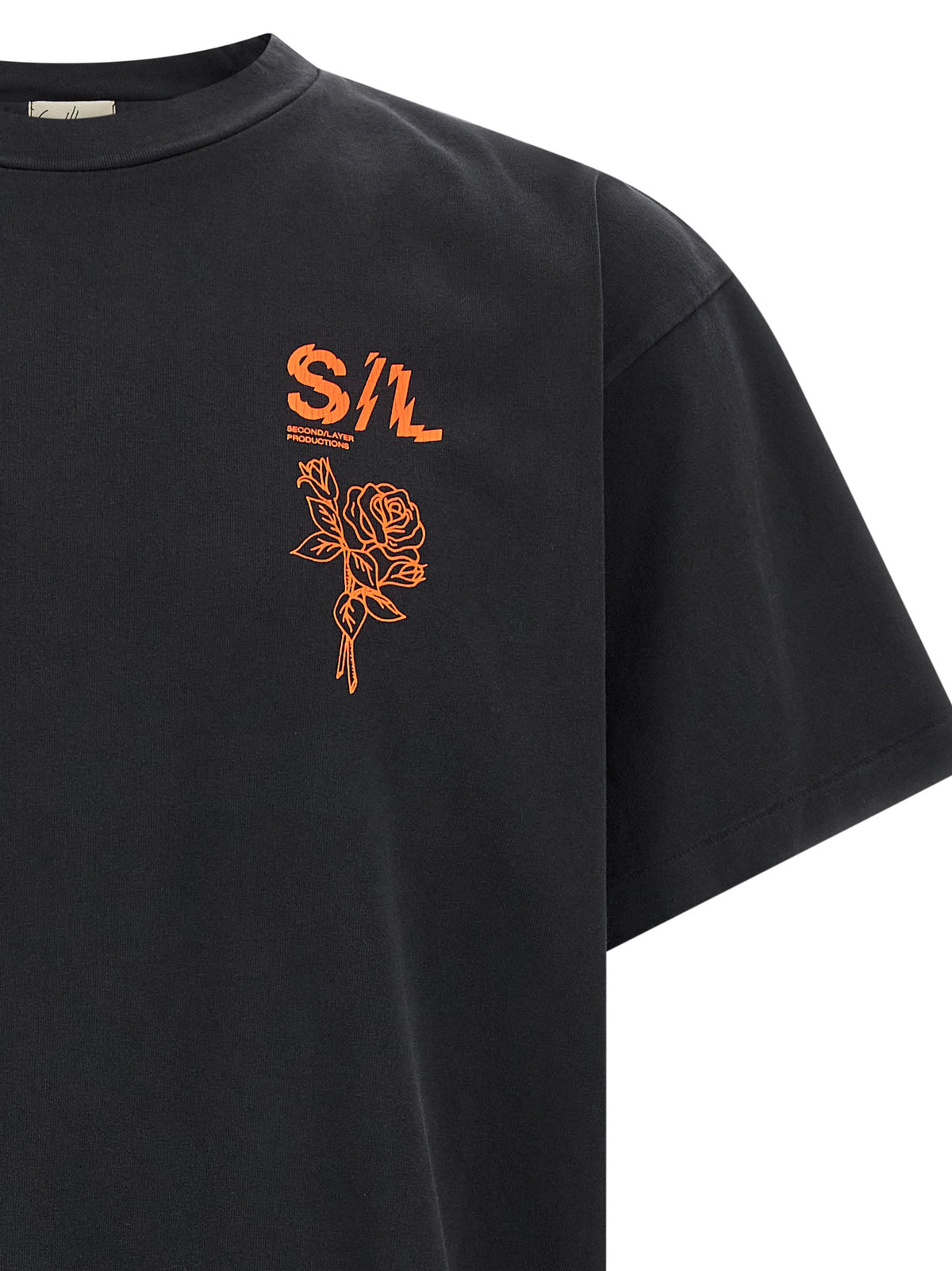 SECOND/LAYER Black Cotton Men's T-Shirt