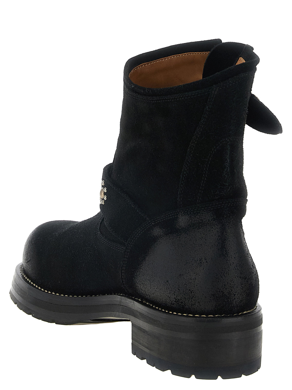 SECOND/LAYER Black Calfskin Ankle Men's Boots
