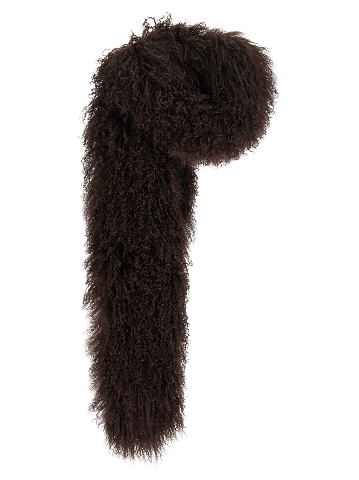 Yves Salomon Brown Lamb Fur Women's Scarf