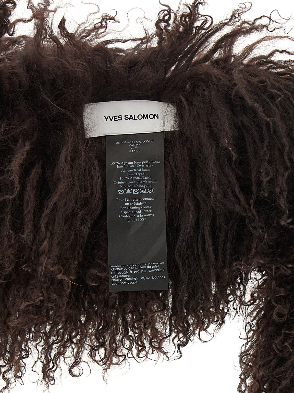 Yves Salomon Brown Lamb Fur Women's Scarf