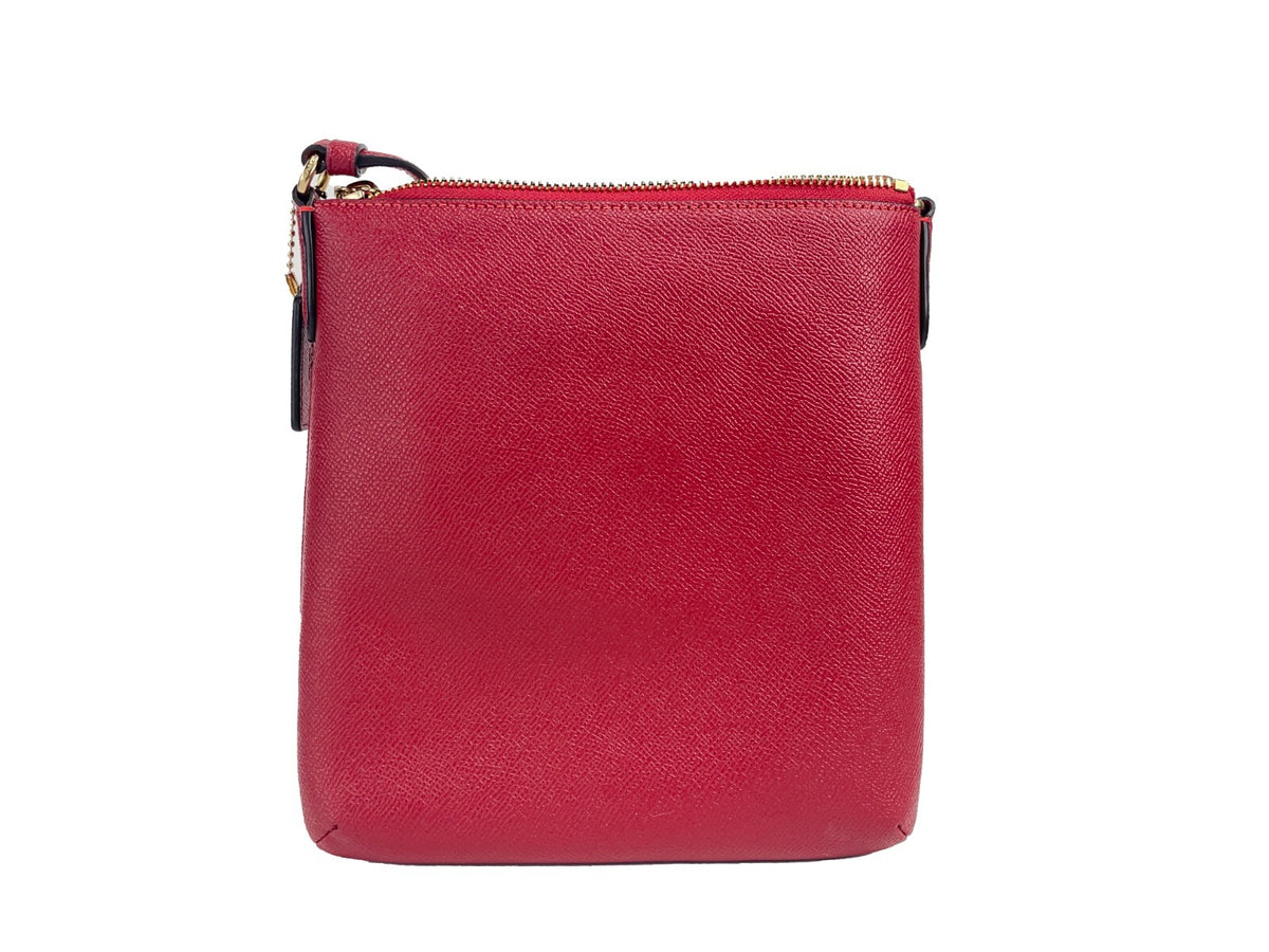 COACH Coach Women'S Mini Rowan Top Zip File Crossbody Bag In Crossgrain Leather Women's (Red)