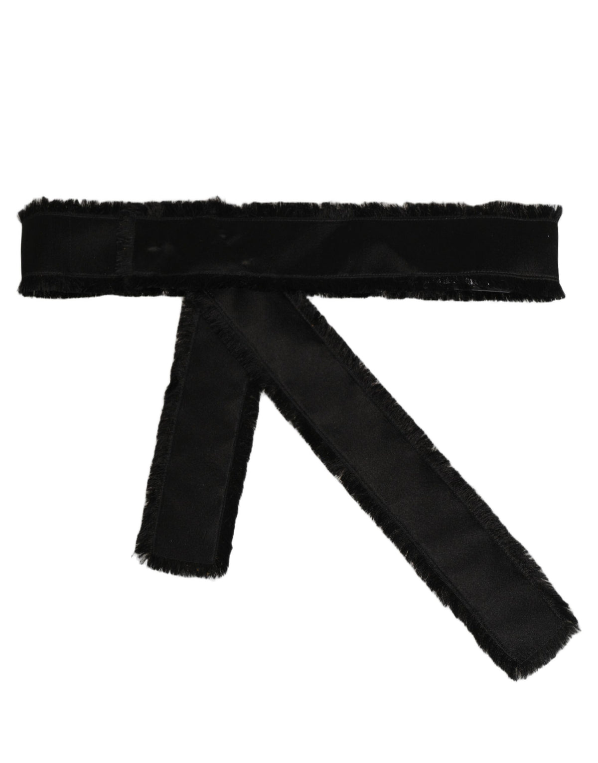 Dolce & Gabbana Black Velvet Wrap Around Tie Cintura Women's Belt