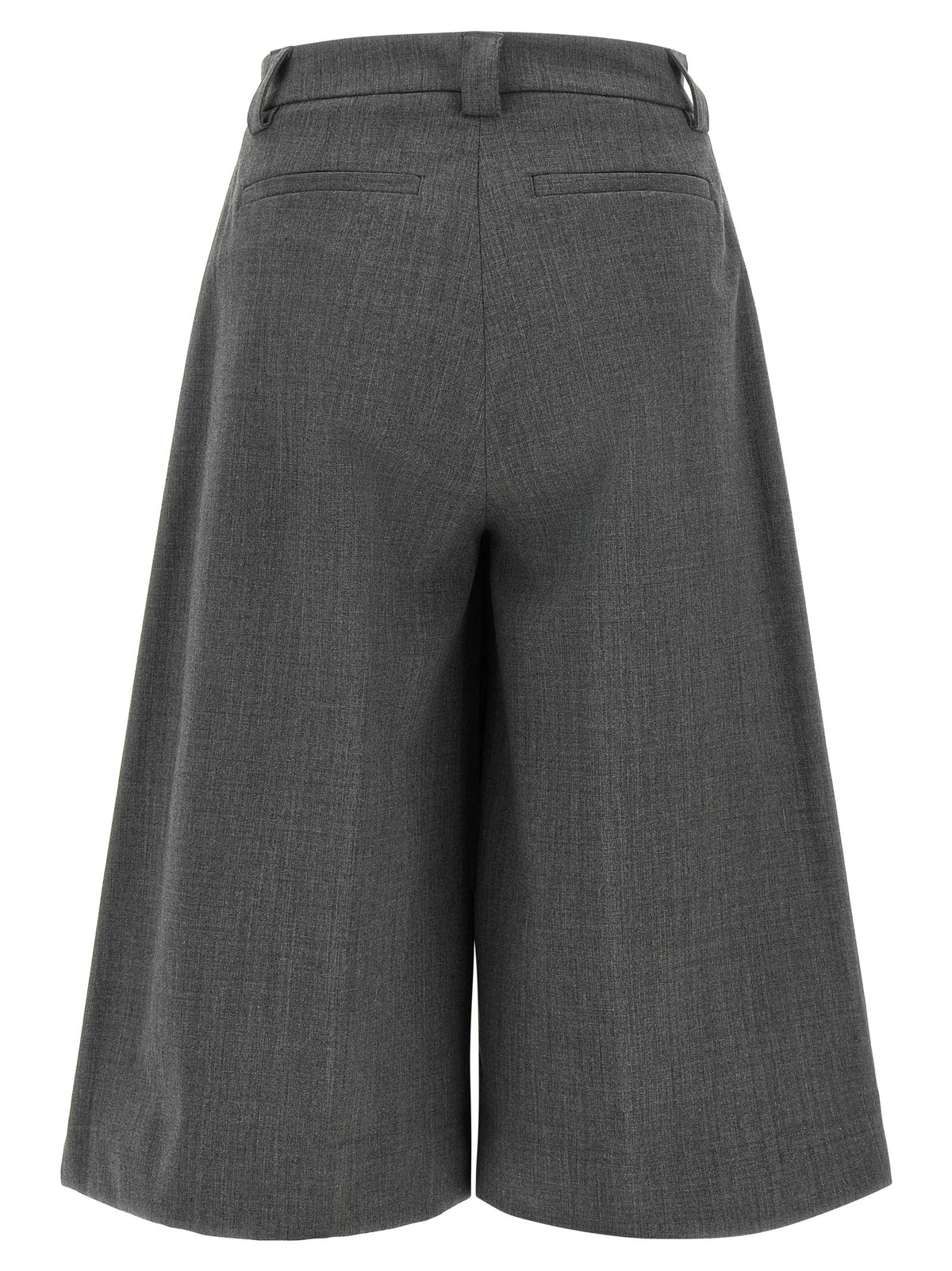 THELATEST Gray Polyester Bermuda Women's Shorts