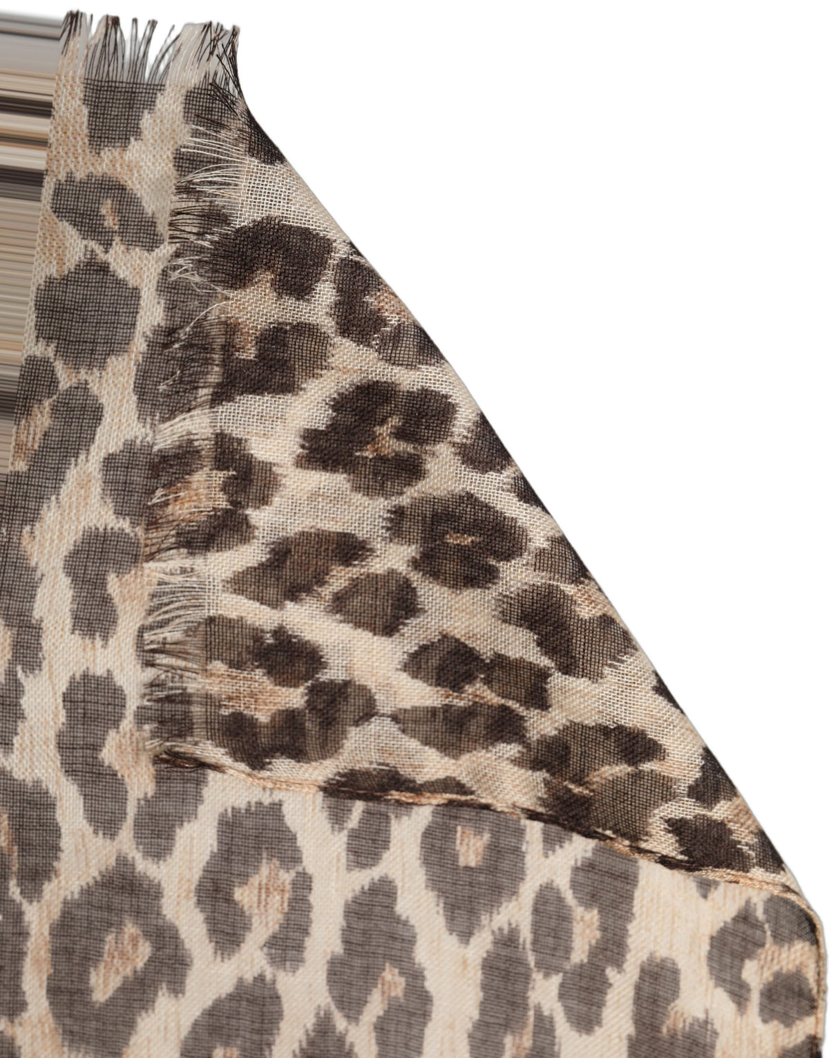 Dolce & Gabbana Brown Leopard Cashmere Shawl Stole Women's Scarf (Pre-Owned)