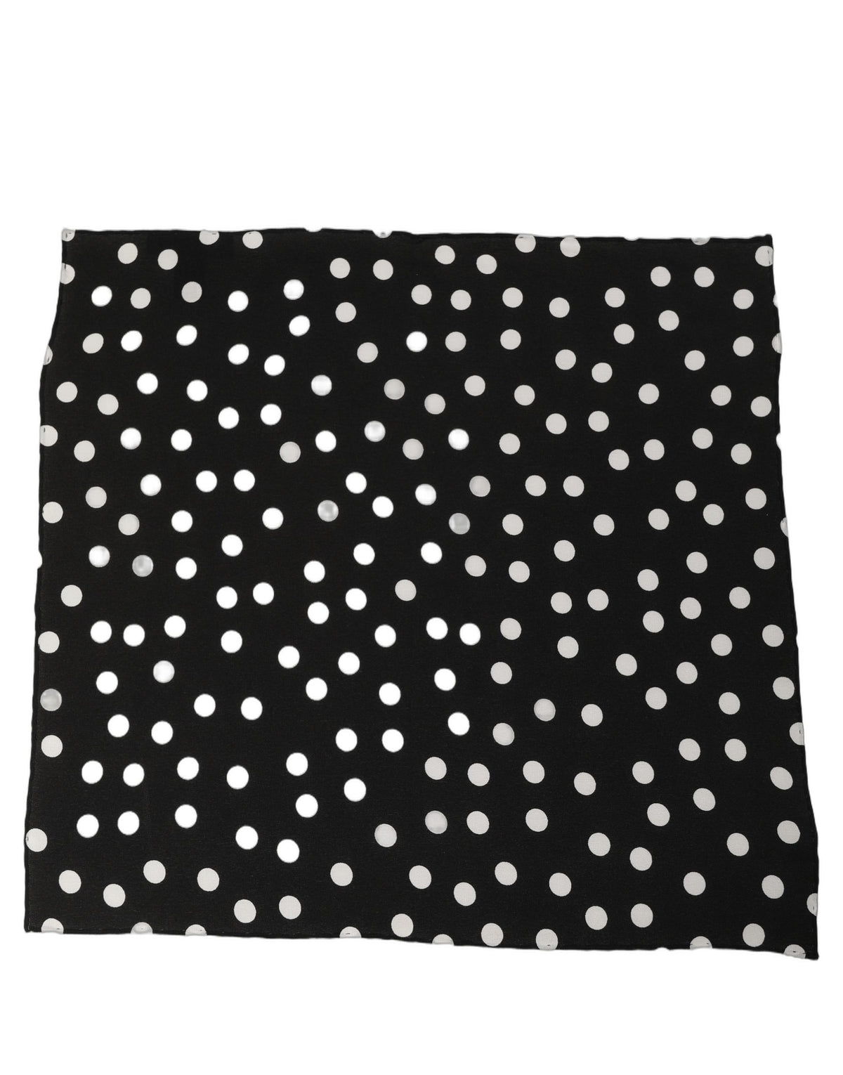 Dolce & Gabbana Black White Polka Dot Square Foulard Women's Scarf