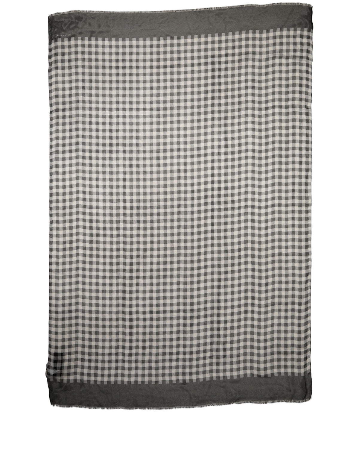 Dolce & Gabbana Black White Napoli Silk Gingham Shawl Women's Scarf