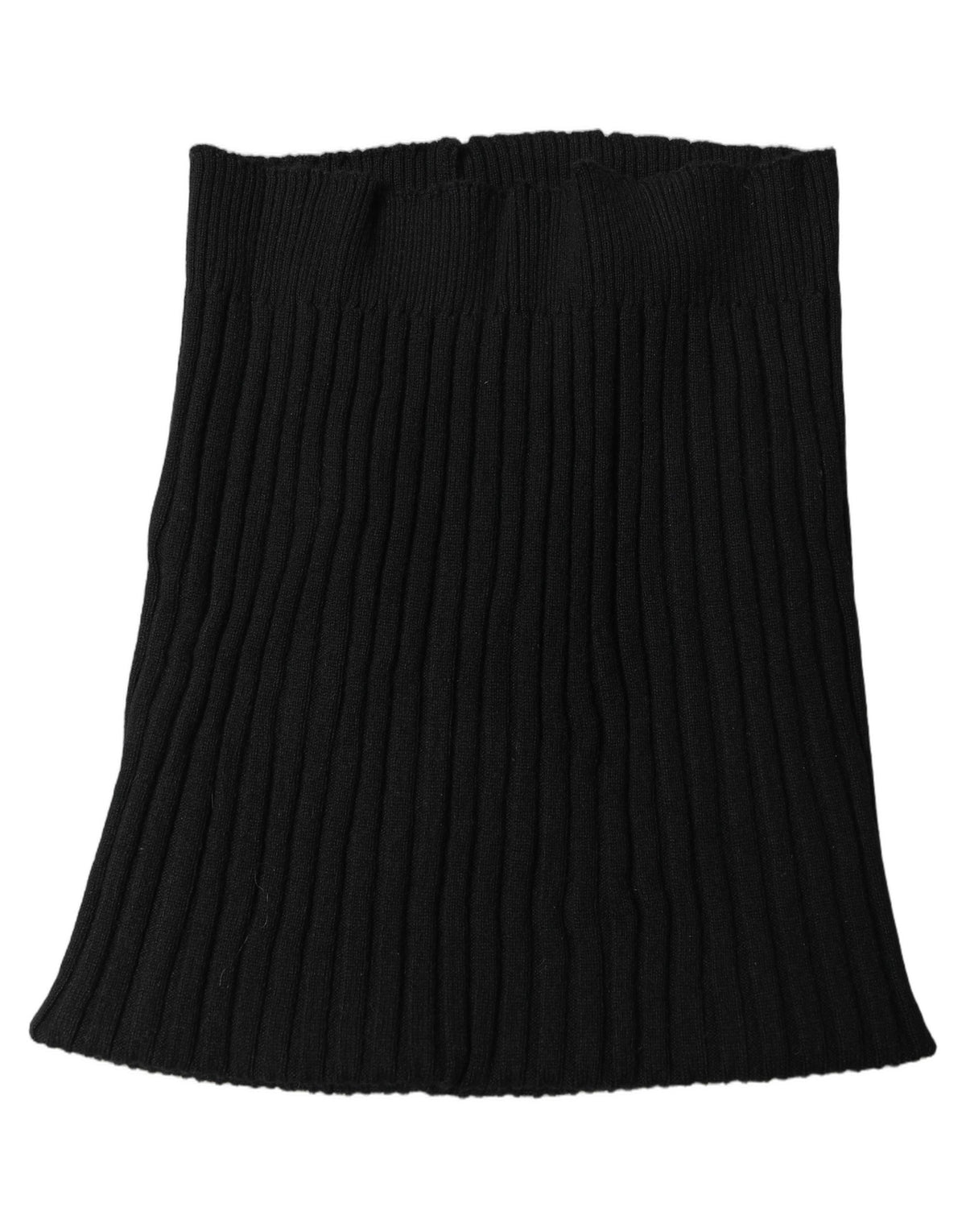Dolce & Gabbana Black Cashmere Ribbed Knit Neck Women's Warmer