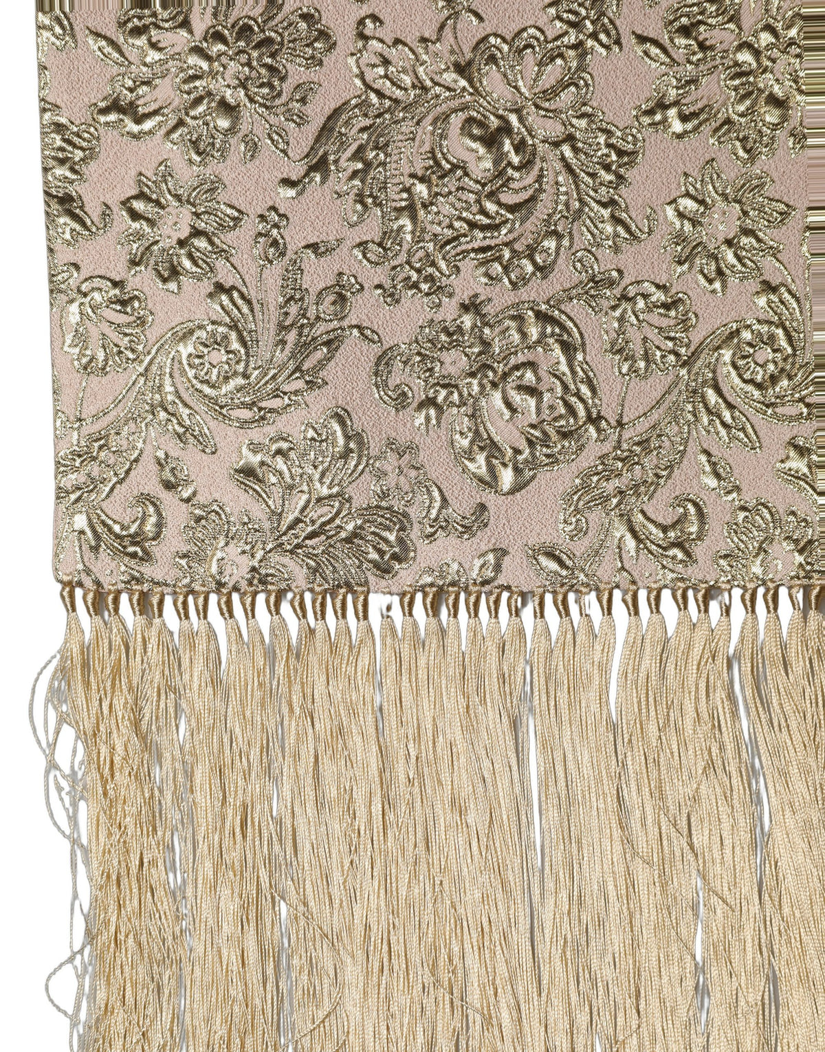 Dolce & Gabbana Pink Silk Fringes Neck Wrap Foulard Women's Scarf