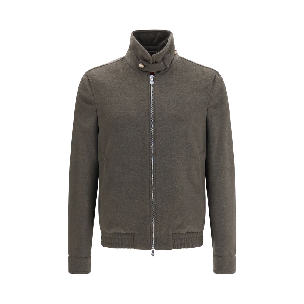 Brunello Cucinelli Gray Wool Oves Aries Full-Length Men's Jacket