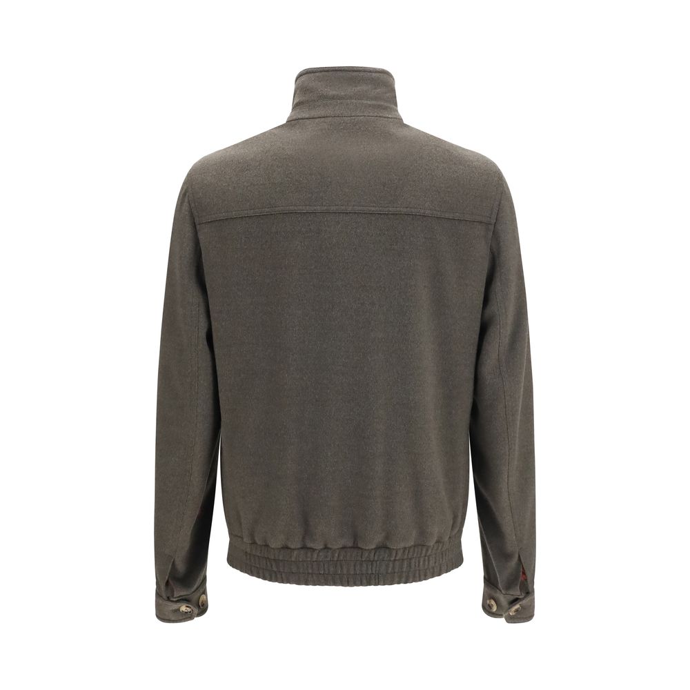 Brunello Cucinelli Gray Wool Oves Aries Full-Length Men's Jacket
