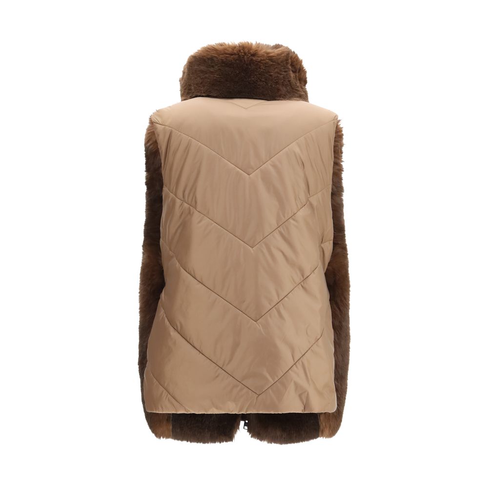 Woolrich Brown Polyester Sleeveless Women's Jacket