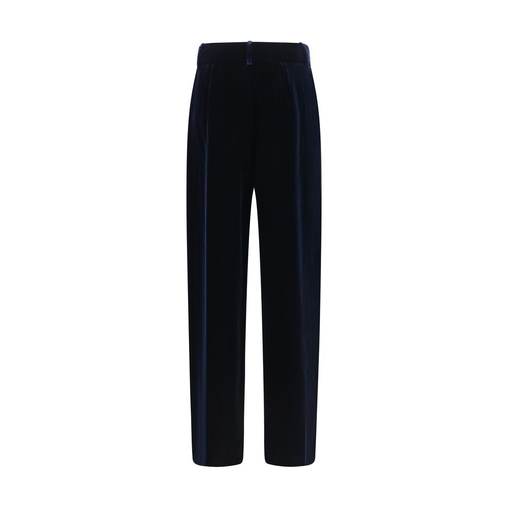 Giorgio Armani Blue Viscose Casual Women's Pants