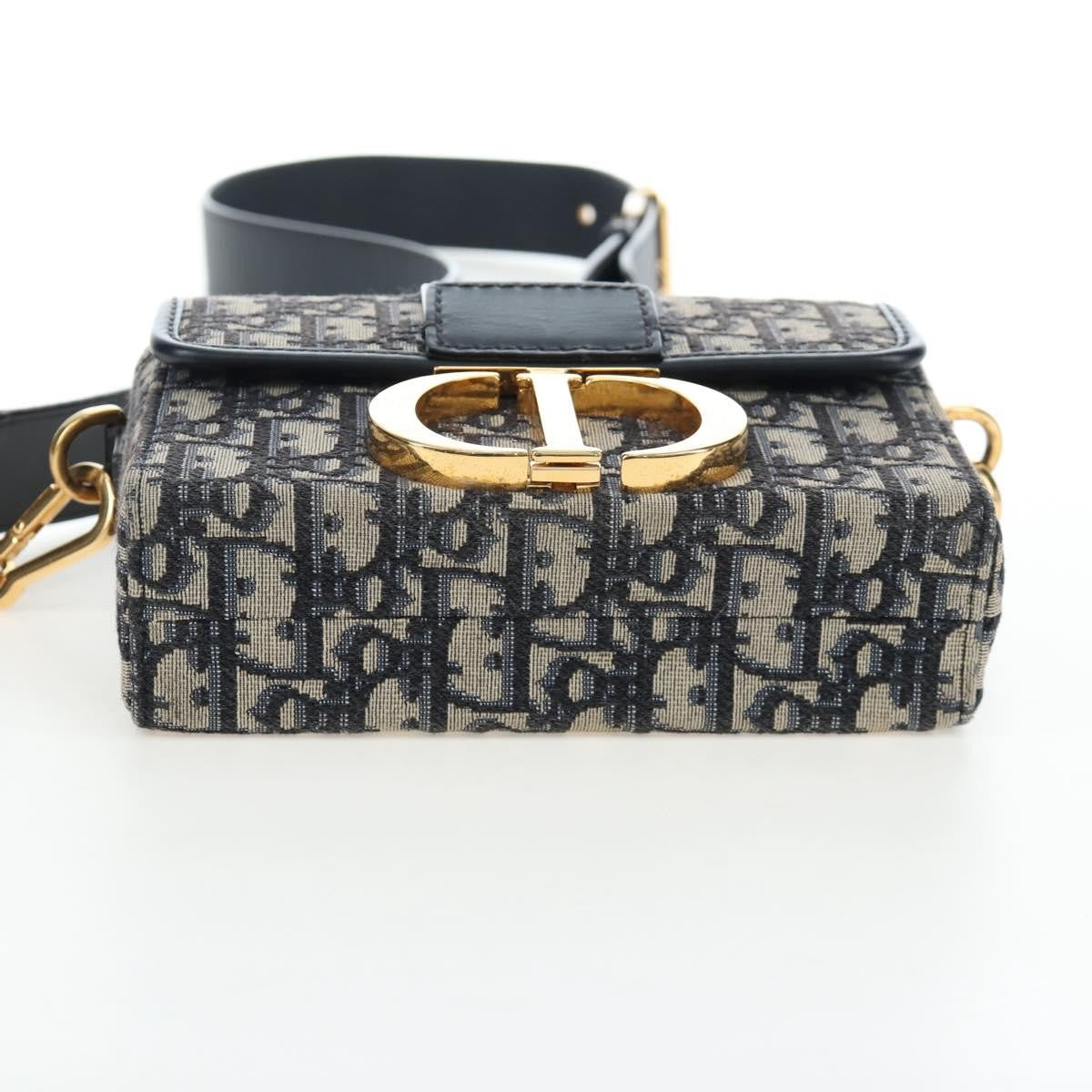 Christian Dior 30 Montaigne Box Oblique Canvas Navy Canvas Handbag (Pre-Owned)