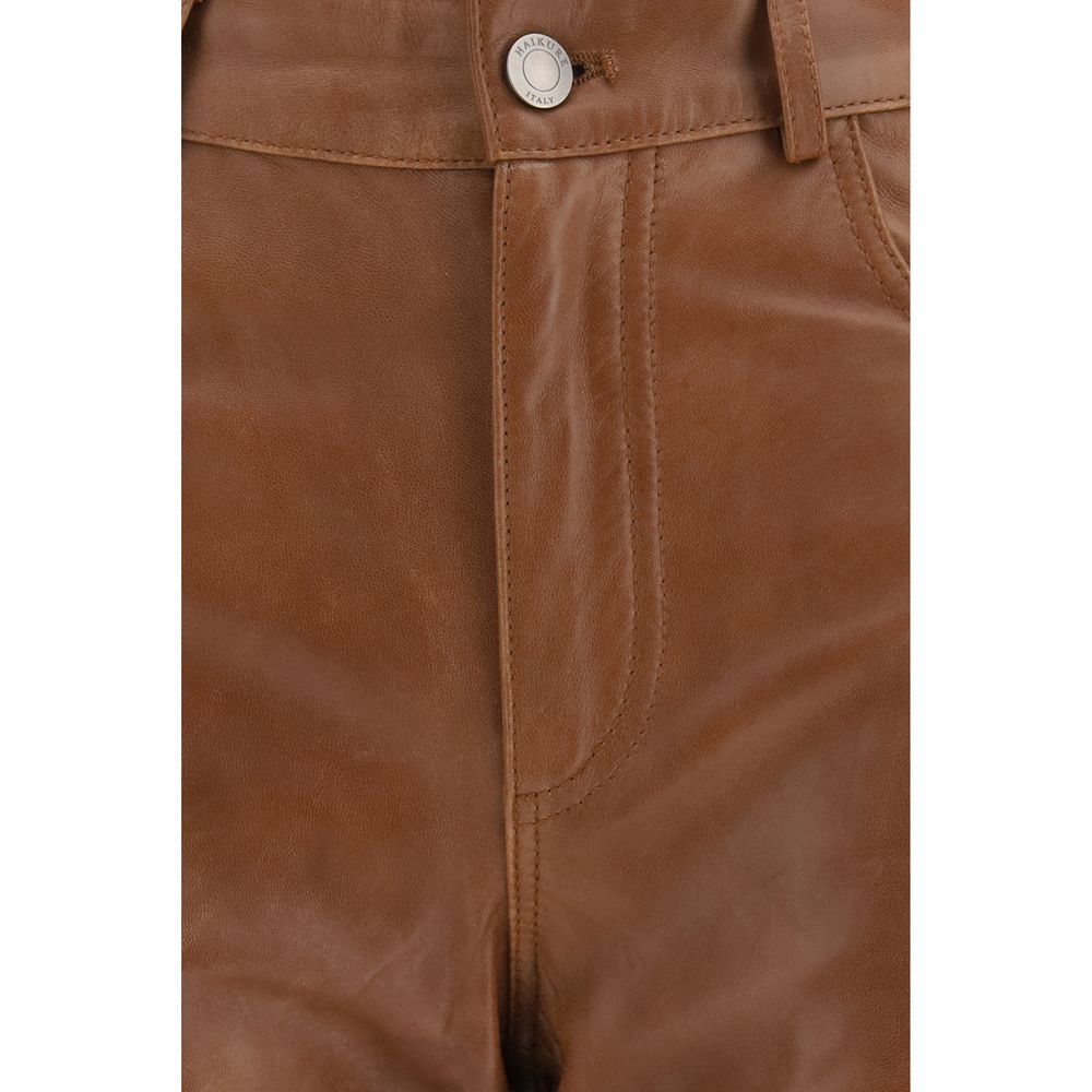 Haikure Brown Lambskin Flared Women's Pants