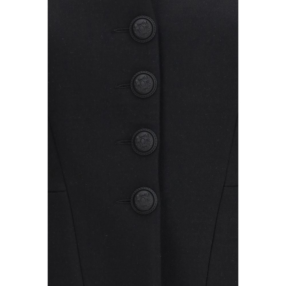 Nissa Black Polyester Women's Jacket