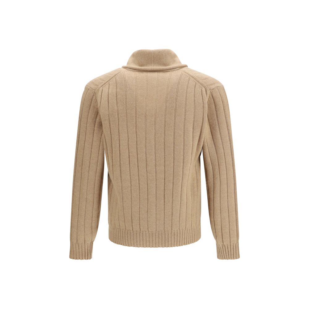 Brunello Cucinelli Beige Cashmere Men's Cardigan