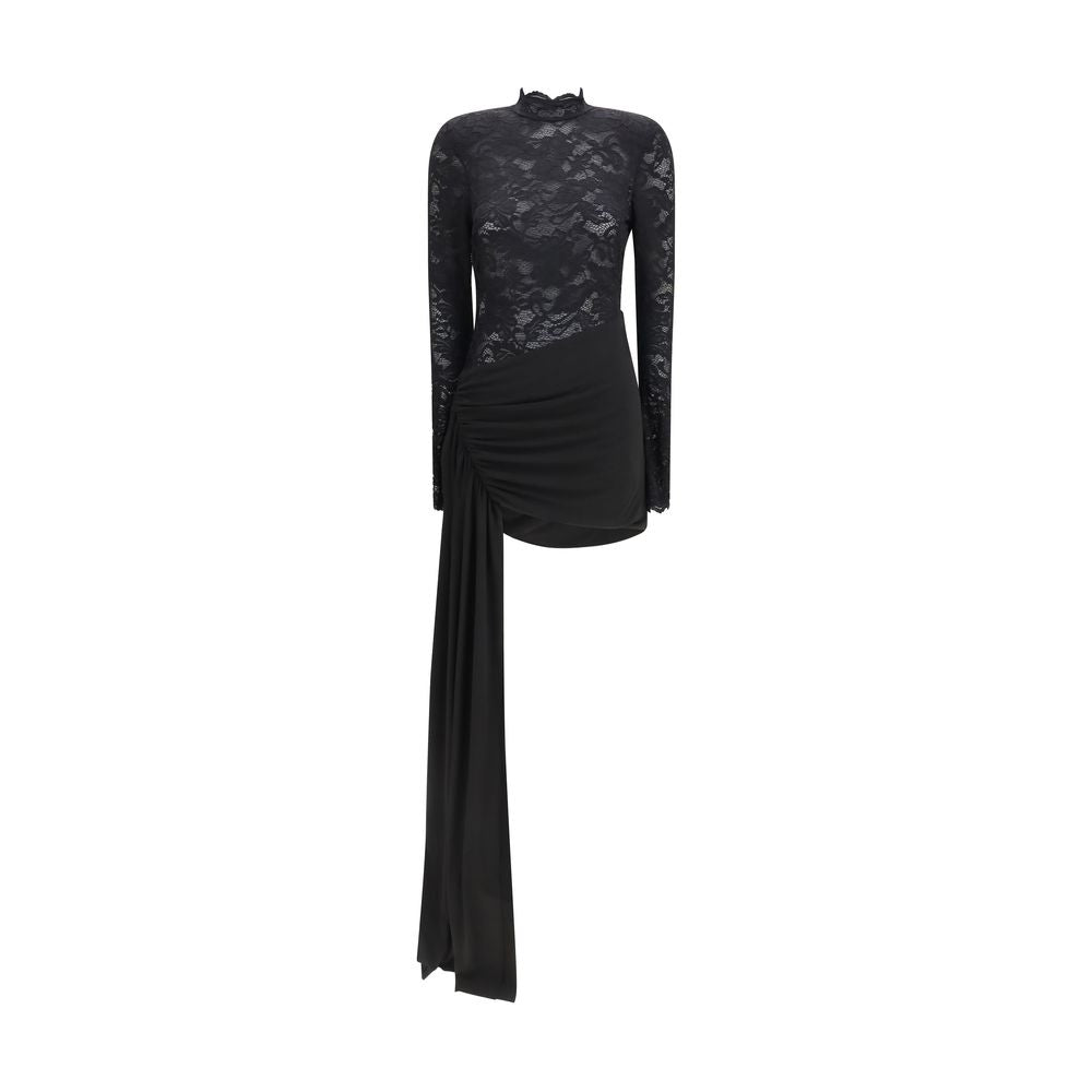 Nissa Black Nylon Cocktail Women's Dress
