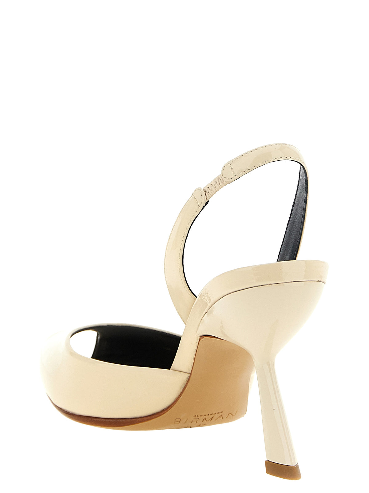 Alexandre Birman White Calfskin Mid Heel Women's Pumps