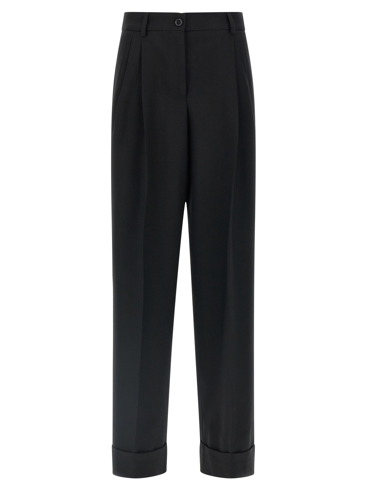 Dolce & Gabbana Black Virgin Wool Dress Women's Pants