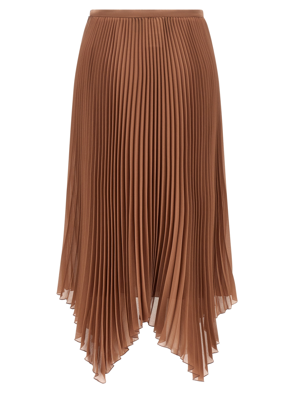 Valentino Garavani Brown Silk Midi Women's Skirt