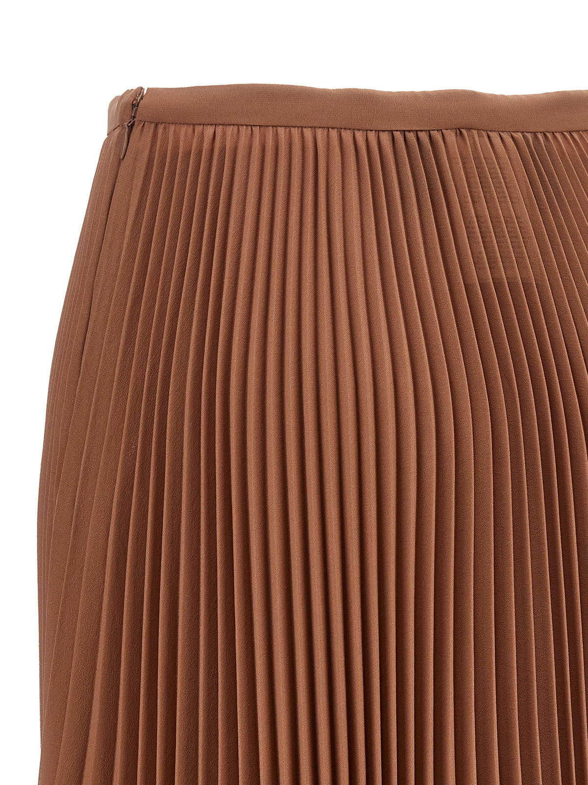 Valentino Garavani Brown Silk Midi Women's Skirt