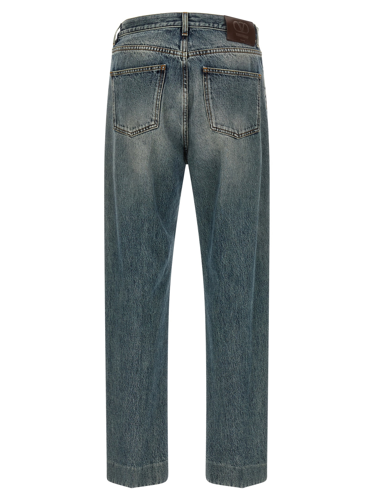 Valentino Garavani Blue Cotton Straight-Leg Men's Jeans