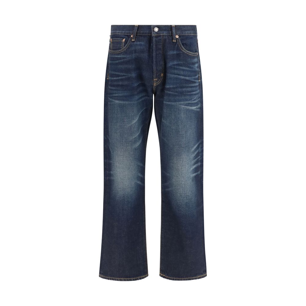 Tom Ford Blue Cotton Straight-Leg Men's Jeans