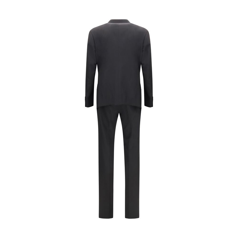 Giorgio Armani Black Wool Oves Aries Two-Piece Men's Suit
