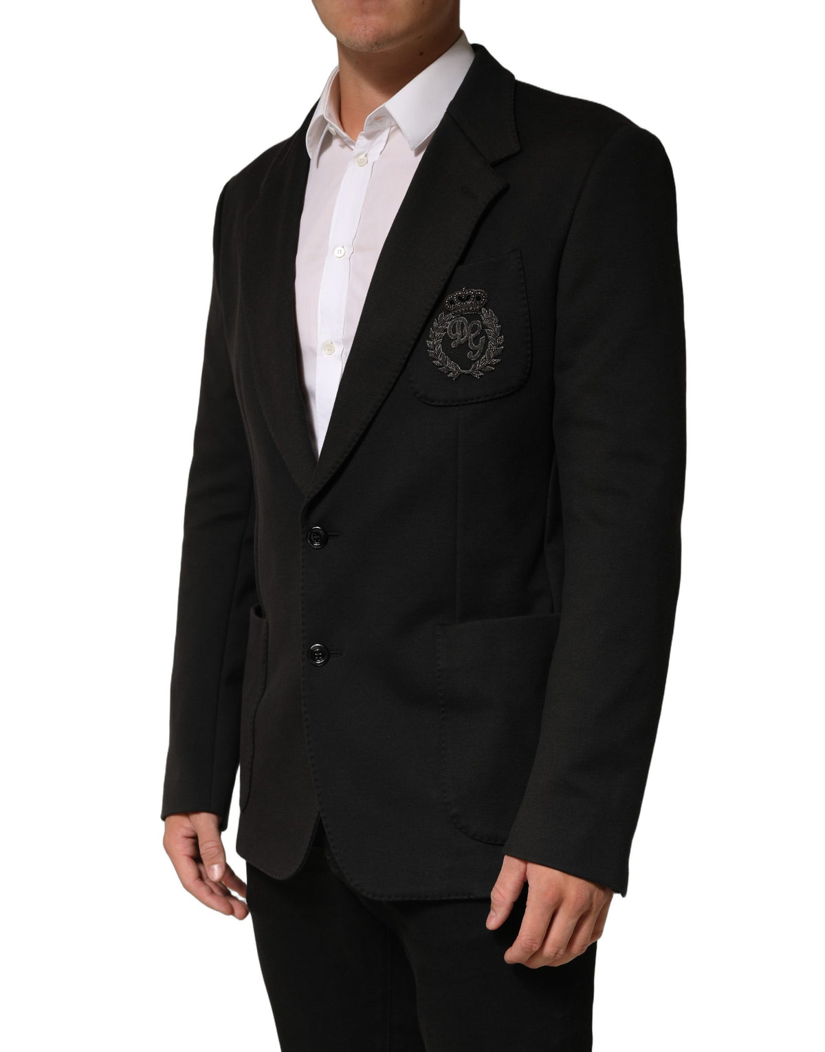 Dolce & Gabbana Black Embroidered Single Breasted Men's Jacket (Pre-Owned)