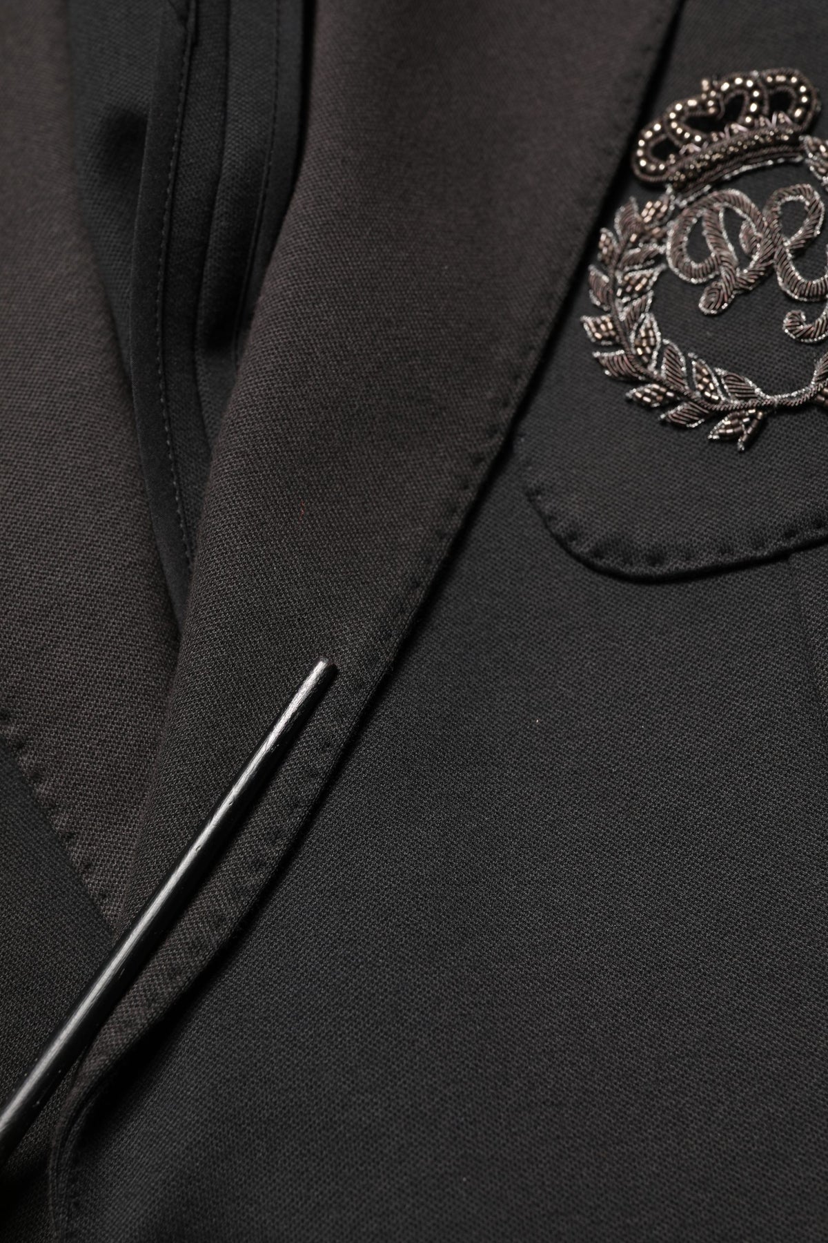 Dolce & Gabbana Black Embroidered Single Breasted Men's Jacket (Pre-Owned)