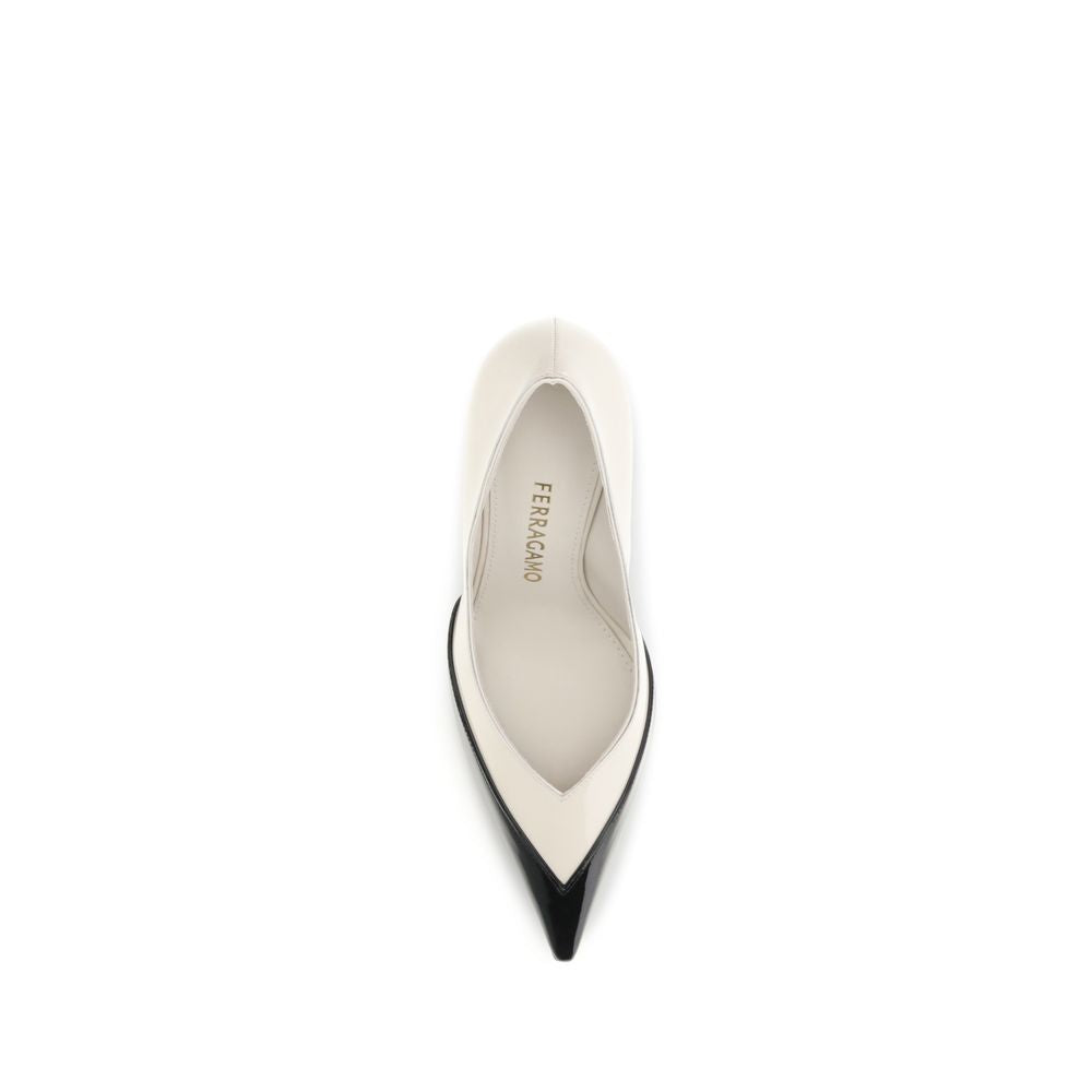 Ferragamo Multicolor Calf Leather Bos Taurus High Heel Women's Pumps