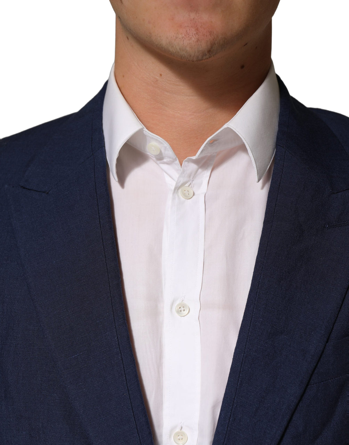 Dolce & Gabbana Dark Blue Flax Men Single Breasted Women's Jacket (Pre-Owned)