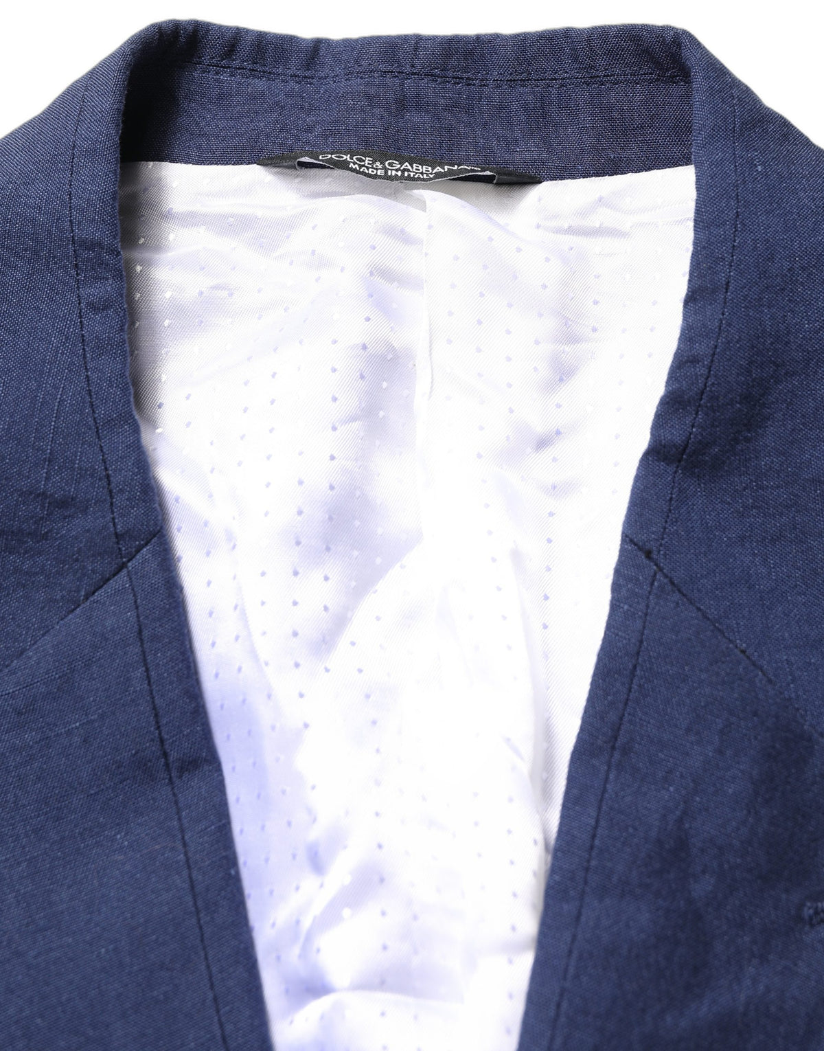Dolce & Gabbana Dark Blue Flax Men Single Breasted Women's Jacket (Pre-Owned)