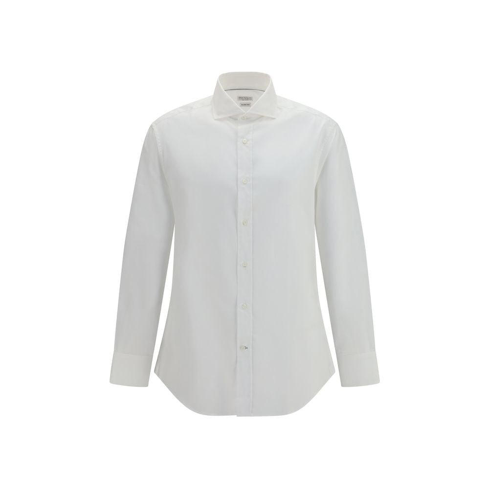 Brunello Cucinelli White Cotton Dress Men's Shirt