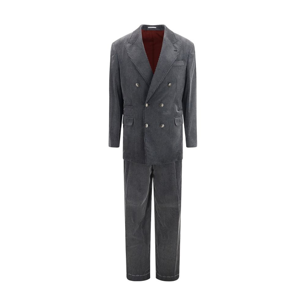 Brunello Cucinelli Gray Cotton Men's Suit