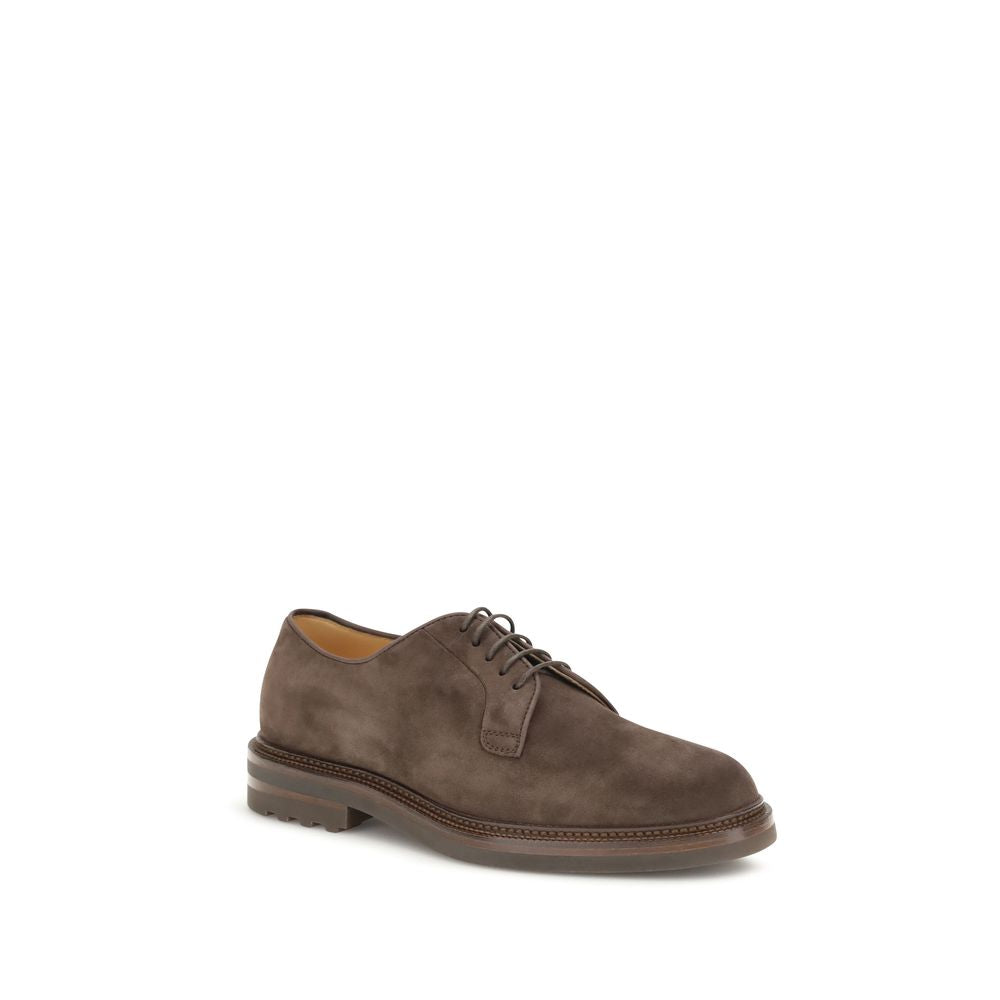 Brunello Cucinelli Brown Calf Leather Bos Taurus Oxfords And Men's Derbies